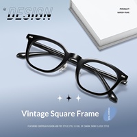 GG6051F Monture de lunettes unisexe en acétate à petit index, forme pleine monture, tendance, polyvalente, noire, qui sublime les visages nus