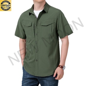 Chemise tactique de pêche pour homme, personnalisée, d'été, à séchage rapide, à manches courtes, respirante, multi-poches, coupe ample, pour l'extérieur - Product Image 6