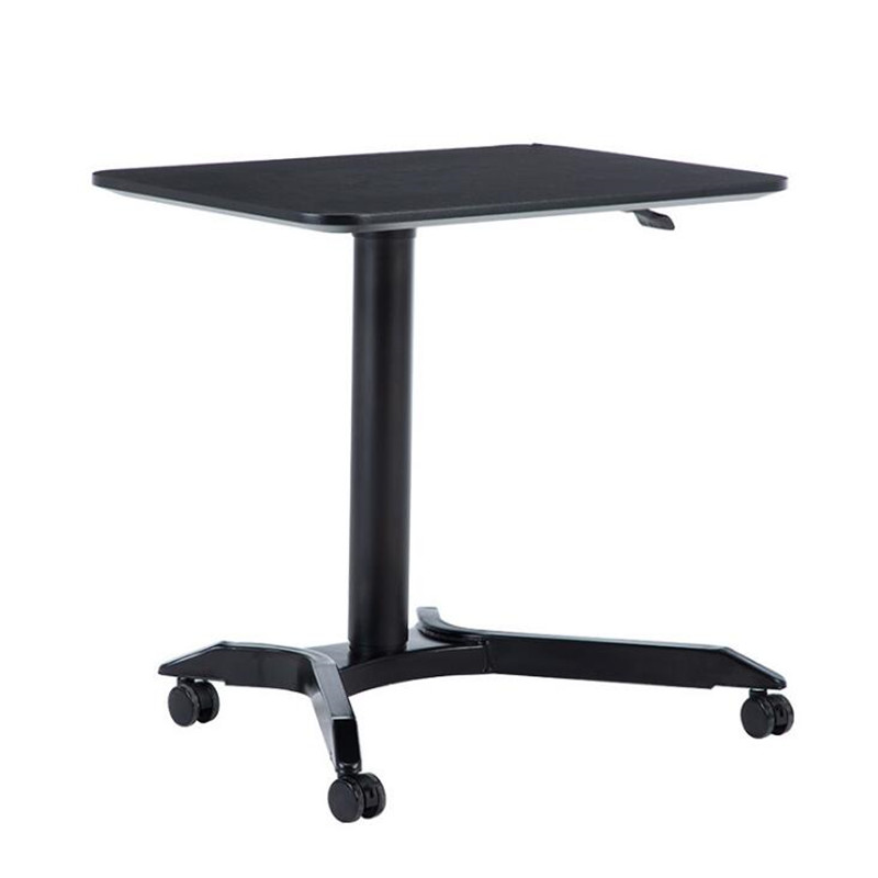 Pneumatic Desk Height Adjustable Laptop Table with Wheels Mobile Standing Desk