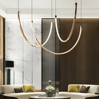 Lampe suspendue LED en forme de U de luxe pour designer Creative Metal Ceiling Home Hotel Living Room lustre Creative Restaurant Lamp