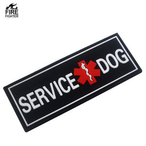 SERVICE <span class=keywords><strong>DOG</strong></span>戦術PVCゴム長方形レスキュースネークレター黒ゴムパッチスティックバッグ帽子ショルダーアップリケスティック - Product Image 1