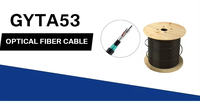 Cinta de acero enterrada directa blindada 12 96 núcleo cable de fibra óptica precio por metro GYTA53 fibra óptica blindada