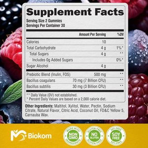 Gomitas Probióticas con Sabor a Bayas Naturales, Fórmula de Marca Privada OEM ODM, 10B CFU, para Mujeres, Apoyo Digestivo e Inmunológico - Product Image 4