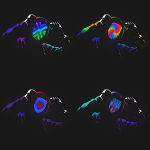 Nueva máscara de logotipo brillante LED DIY fiesta RGB pantalla estática dinámica máscara de luz LED recargable para Halloween Navidad LED luminoso - Product Image 3