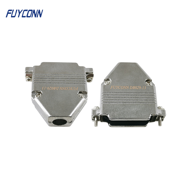25P DB Connector Top Entry Metal D SUB Cover, 180 degree Straight Zinc Dust D-Sub Metal Hood for 25pin D-SUB Backshell
