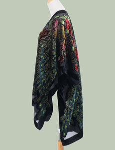 Stile Boho elegante stile Kimono in velluto pavone scialle sfogarsi accessori di abbigliamento quotidiano eleganti scialli tradizionali - Product Image 4