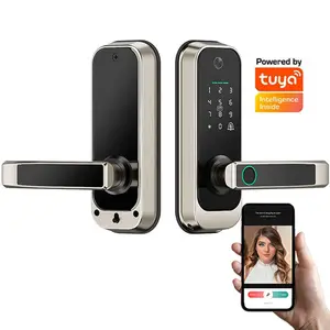 ANG Cerradura Inteligente Wifi Tuya Serrure de porte à distance Serrure de porte biométrique intelligente d'empreintes digitales avec caméra