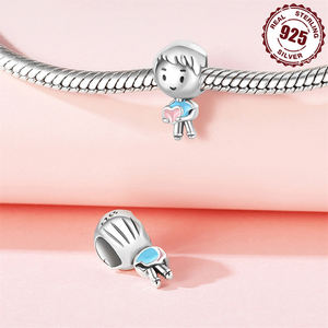 Bijoux fins S925 argent massif mignon petite princesse mignon <span class=keywords><strong>petit</strong></span> <span class=keywords><strong>Prince</strong></span> charme pour Bracelet Original bijoux à bricoler soi-même accessoires - Product Image 4