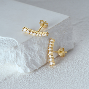 CANNER Prix de Gros Boucles d'Oreilles Plaqué Or 14k 18k Bijoux Argent 925 Zircon Pavé Longues Boucles d'Oreilles Clous pour Femme - Product Image 2