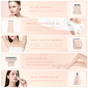 Depiladora eléctrica 5 en 1 para axilas, bikini, nariz y cuerpo, con carga tipo C, resistente al agua IPX7, color rosa - Product Image 1