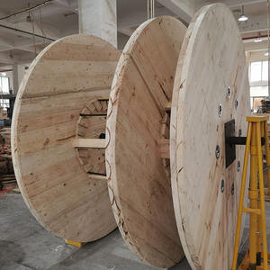 燻蒸処理済み 大型木製ケーブルドラム 直径2.2メートル 空の大型電線リール - Product Image 3