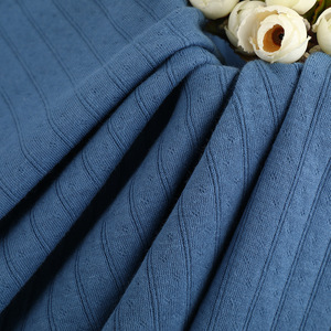 Boran tekstil toptan organik pamuk Pointelle kumaş yumuşak sıkı 210gsm jakarlı örgü Pointelle kumaşlar pijama için - Product Image 2