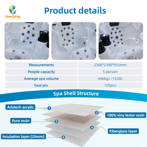 อควาสปริง ยูเอส บาลโบว์ สปา การ์เดน อ่างจากุซซี่กลางแจ้งสำหรับ 7 คน อ่างสปา อ่างน้ำร้อนกลางแจ้ง พร้อมหัวฉีด 105 หัว - Product Image 3