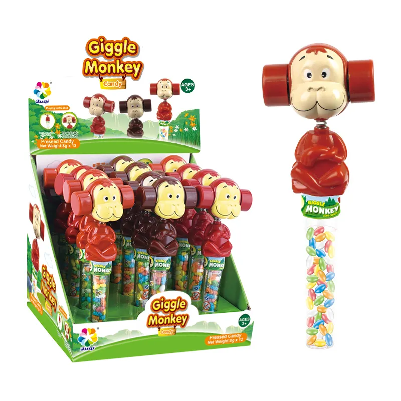 Grosir Mainan Permen dengan Permen Keras, Mainan Monyet Goyang dengan Kacang Jeli Buah Permen Keras