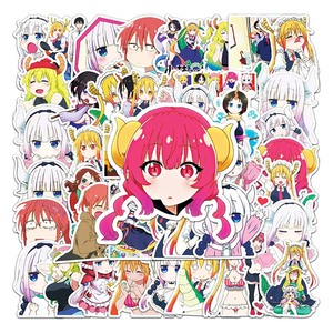 50pcs haute qualité téléphone portable vinyle PVC autocollant <span class=keywords><strong>Manga</strong></span> impression Miss Kobayashi's Dragon Maid Anime autocollants - Product Image 5