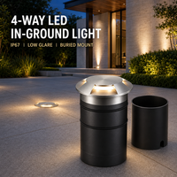Luz LED Subterránea de 4 Lados con Cubierta Transparente de PC, IP67 Impermeable, Lámpara Cuadrada Empotrada para Jardín, Plaza y Camino