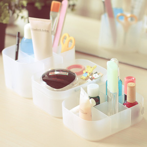 Desktop Storage Box PP Cosmetic Organizer <b>Foldable</b> Tidy Home <b>Office</b> Use Solid Color Eco Friendly - Product Image 2