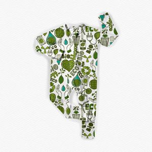 <span class=keywords><strong>Pigiama</strong></span> in bambù all'ingrosso personalizzabile con stampa, per neonati, con simpatici cuccioli e <span class=keywords><strong>dinosauri</strong></span>, tutina intera con bottoni, morbido e traspirante - Product Image 3