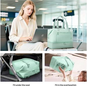 Sac de voyage, de sport ou de week-end en toile Oxford avec logo personnalisé, poche pour trolley et poignée, taille sur mesure - Product Image 4