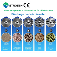 Strosen poisson alimentation blé bois 2.5mm-12mm disque de meulage Machine à granulés pièces de rechange écran maille plat matrice 125 150 160 180 220