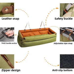 Luxe op maat gemaakte hondenbedden, vierkante kunstleren autostoelverhoger met veiligheidsgespen, gemaakt van Oxford-stof, aangepast LOGO - Product Image 6