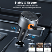 Chargeur de voiture rétractable PD 30W 33W avec câble USB-C pour charge rapide de téléphone portable, tablette, montre connectée et écouteurs