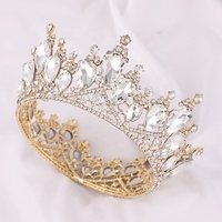 Couronne de reine de beauté personnalisée gratuite, couleur mixte, couronne de reine de beauté entièrement ronde AB, couronnes de concours de beauté
