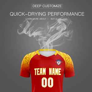 定制红色经典足球训练套装成人/儿童用球衣 - Product Image 5