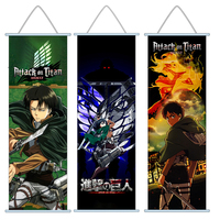 5 couleurs de haute qualité Anime Eren Jaeger Yeager Mikasa Ackerman images suspendues et affiches de rouleaux muraux