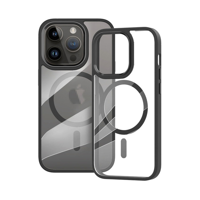 Metal Rim&Button Thicker TPU+PC Magnetic Shock Absorption Case