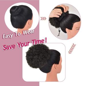 <span class=keywords><strong>Chignon</strong></span> afro <span class=keywords><strong>de</strong></span> 8 pouces avec cordon <span class=keywords><strong>de</strong></span> serrage # <span class=keywords><strong>Chignon</strong></span> <span class=keywords><strong>de</strong></span> cheveux bouclés crépus 1B pour femmes noires africaines, extension <span class=keywords><strong>de</strong></span> cheveux synthétiques - Product Image 2