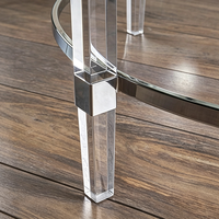 Console d'entrée moderne de luxe en acier inoxydable doré et acrylique pour salon, gain de place et durable