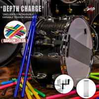 Tambor de Percusión Beatello 1408 Deep Cannon con Llave de Velocidad Variable, Baquetas de Nylon Antideslizantes 5A para Instrumentos de Percusión de Escenario