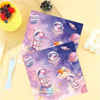 Lot de vaisselle jetable Astronaute Galaxie Violette en gros – Assiettes, gobelets, serviettes en papier pour fête d'anniversaire sur le thème de l'espace pour enfants