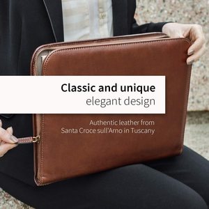 مجلد تنفيذي شخصي من الجلد الطبيعي ، مجلد مع إغلاق بسحاب - Product Image 5