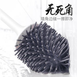 Escobilla de baño Ecoco con soporte para montaje en pared, mango largo, cerdas suaves, herramienta de limpieza de baño ecológica - Product Image 3