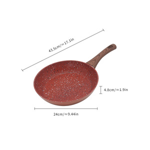 Poêle à frire en aluminium forgé avec manche en bois Ustensiles de cuisine en granite Poignée en bois Ustensiles de cuisine en aluminium forgé Poêle à frire forgée - Product Image 5