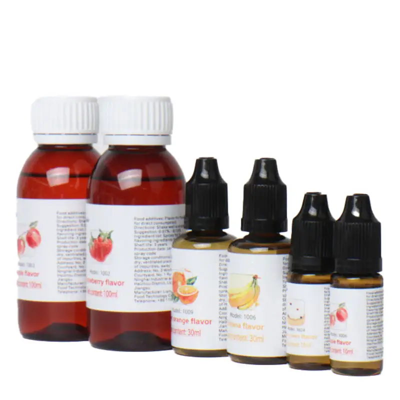 Fragrância de óleo de coco mais vendida para sobremesas Sabores de frutas 10ml Sabor morangos