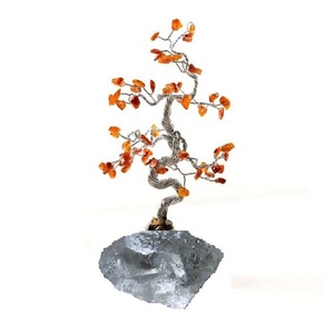 Agate de cornaline rouge Arbre à puce de cristal Agate de pierre de Reiki Arbre de vie Pierre naturelle 7 chakra Cadeau de puce de cristal Chanceux - Product Image 2