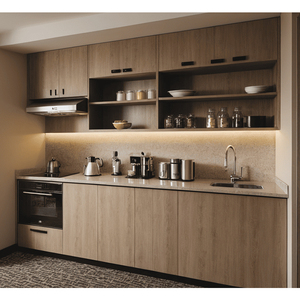 Hôtel haut de gamme petite mini kitchenette compacte chambre kitchenette armoire avec évier et appareils de cuisine - Product Image 6