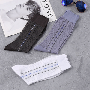 <strong>Men</strong> Ultra Thin Business <strong>Socks</strong> <strong>Navy</strong> Blue Thin Breathable Loose Non-Slip Silk Work <strong>Socks</strong> for Husband ,father - Product Image 3