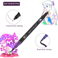 100 artiste couleurs griffonnage pinceau pointe stylos dessin lettrage calligraphie marqueurs Fineliner stylo ensemble