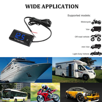 Voltmeter Digital Meter DC 12V, Voltmeter Panel Volt sepeda motor tampilan LED tahan air