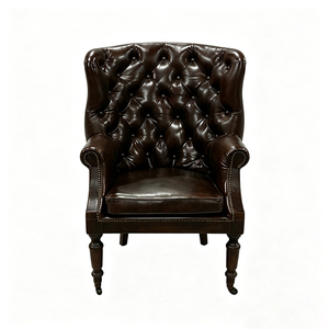 <span class=keywords><strong>Poltrona</strong></span> Chesterfield Vintage in Vera Pelle con Schienale Alto e Trapuntatura Profonda, <span class=keywords><strong>Poltrona</strong></span> Singola per Suite d'Albergo e Arredamento per Studio Esecutivo - Product Image 2