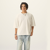 T-shirts épais 280 GSM, coupe oversize, personnalisables avec logo, streetwear vierge, coupe brute, t-shirts courts et carrés pour hommes