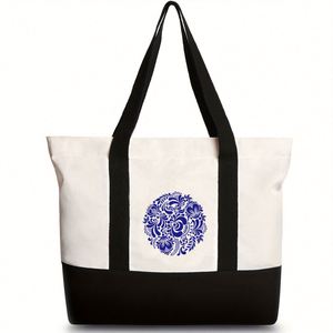Bolsa de Playa de Lona Personalizada con Monograma para Mujer, Regalo con Iniciales Personalizadas para Salidas de Verano y Viajes - Product Image 3