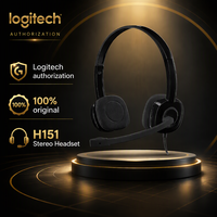 Headset Stereo On-Ear Logitech H151 3.5 mm Kabel Audio Mikrofon Eksternal ENC 22 Ohm