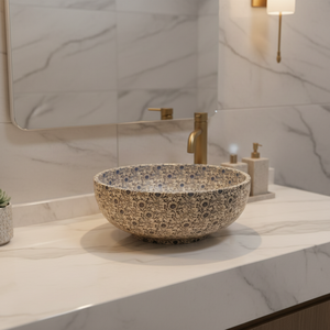 Lavabo rond en porcelaine émaillée écologique avec décor floral de PengHan Jingdezhen - Product Image 3