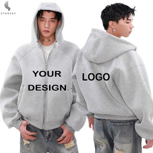 เสื้อฮู้ดมีซิปสำหรับผู้ชายและผู้หญิงสีทึบ400g เสื้อมีฮู้ดปรับแต่งได้สำหรับฤดูใบไม้ผลิและฤดูใบไม้ร่วง - Product Image 1