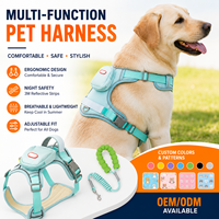 Harnais réfléchissant pour chien avec pochette de rangement, gilet-sac à dos réglable anti-traction en tissu Oxford pour chiens de taille moyenne à grande
